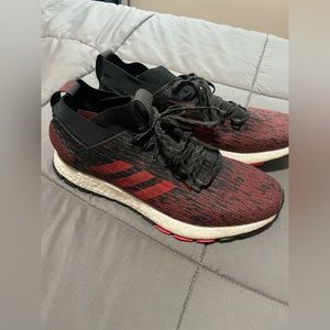 Red and Black Pure Boost Adidas Mens Sneaker